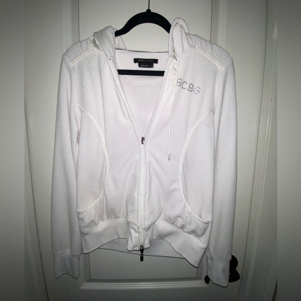 BCBG White Zip Up